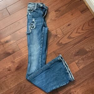 VERVET Los Angeles Women’s Distressed Wide-Leg Jeans